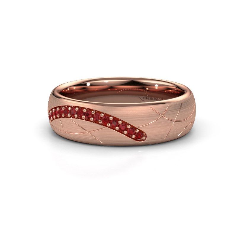 Afbeelding van Trouwring WH2060L36CM 585 rosé goud robijn ±6x2.2 mm