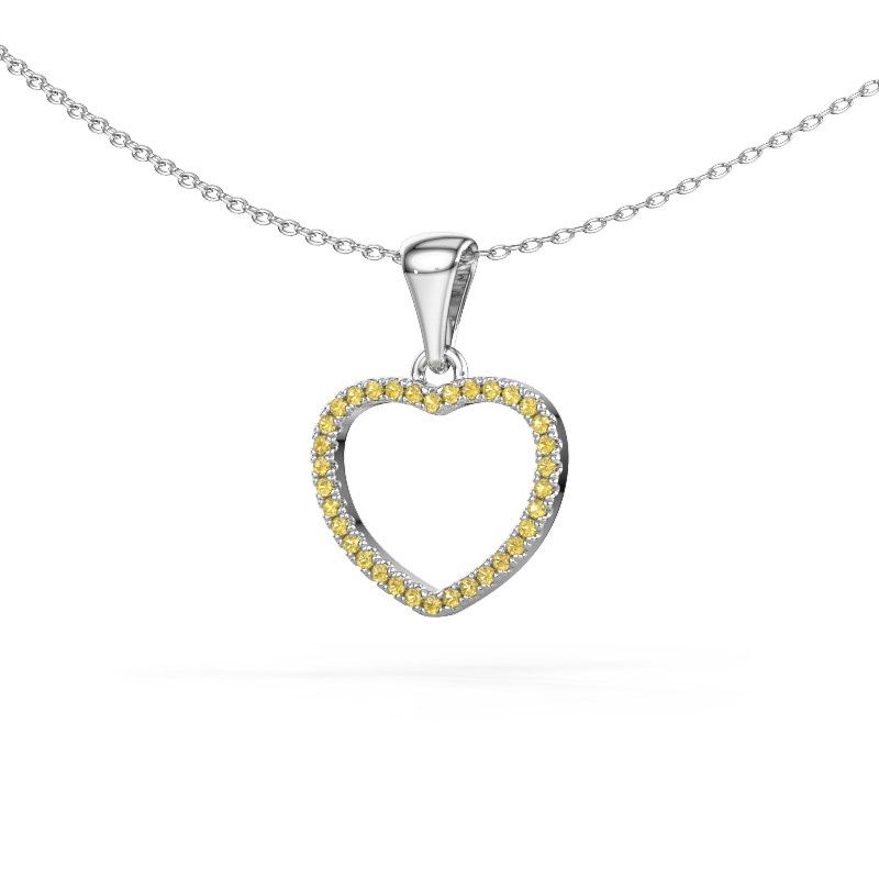 Hanger Heart 6 950 platina gele saffier 1 mm