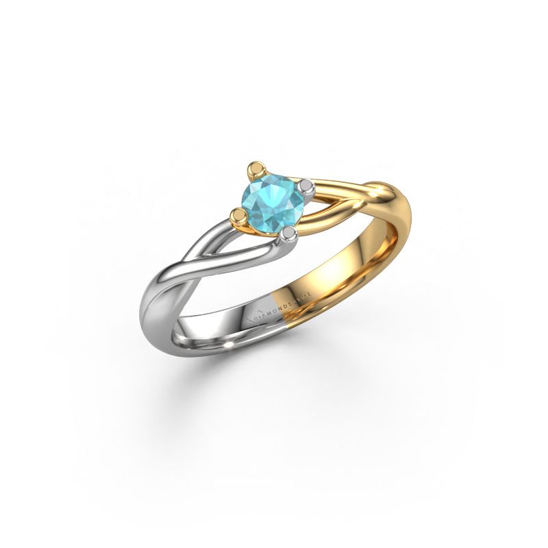 Engagement ring Paulien 585 gold blue topaz 4 mm
