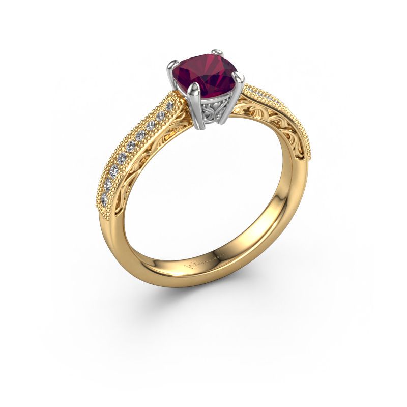 Verlobungsring Shonta CUS 585 Gold Rhodolit 5.5 mm