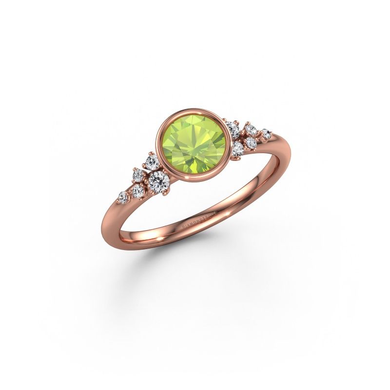 Verlobungsring Aliyah RND 585 Roségold Peridot 5.7 mm