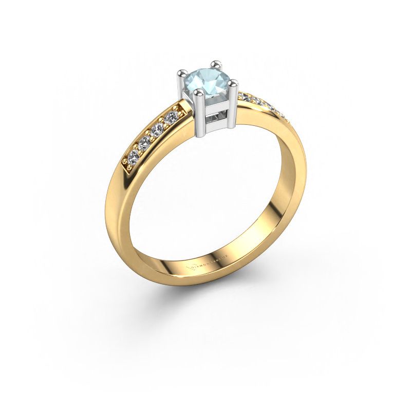 Engagement ring Eline 2 585 gold aquamarine 3.7 mm