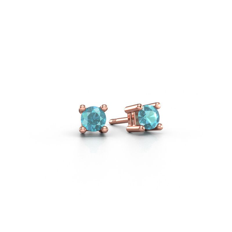 Stud earrings Eline 585 rose gold blue topaz 5 mm