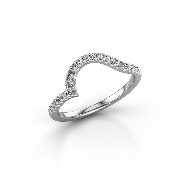 Afbeelding van Aanschuifring SR0633-3<br/>585 witgoud<br/>Diamant 0.22 crt