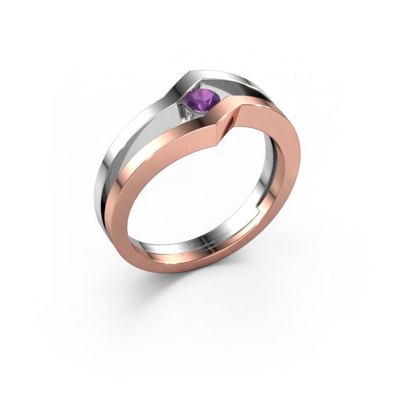 Bague Elize 585 or rose améthyste 3.4 mm