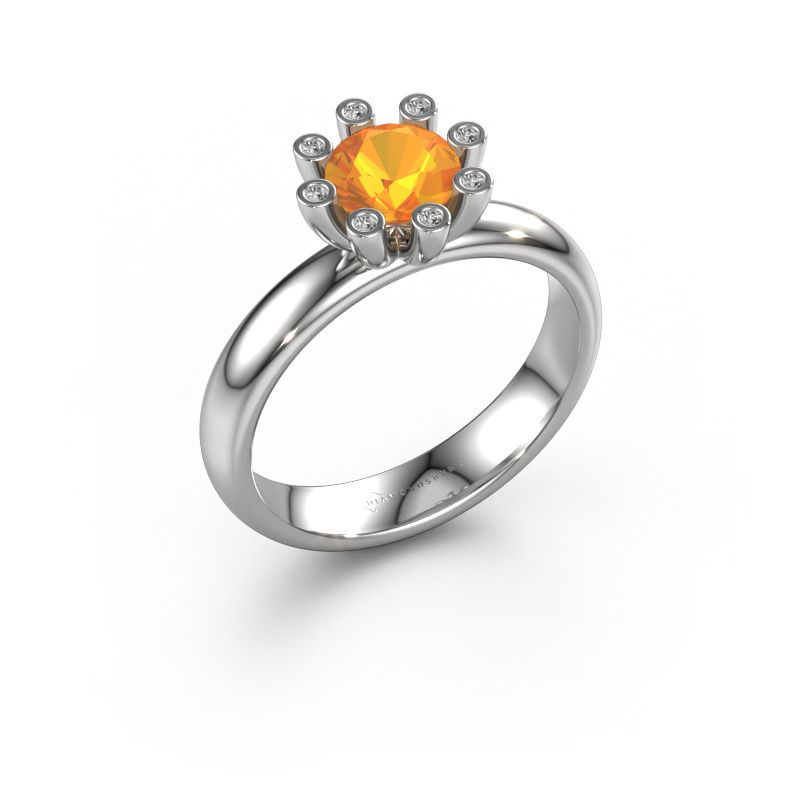 Ring Carola 3 950 platinum citrin 6 mm