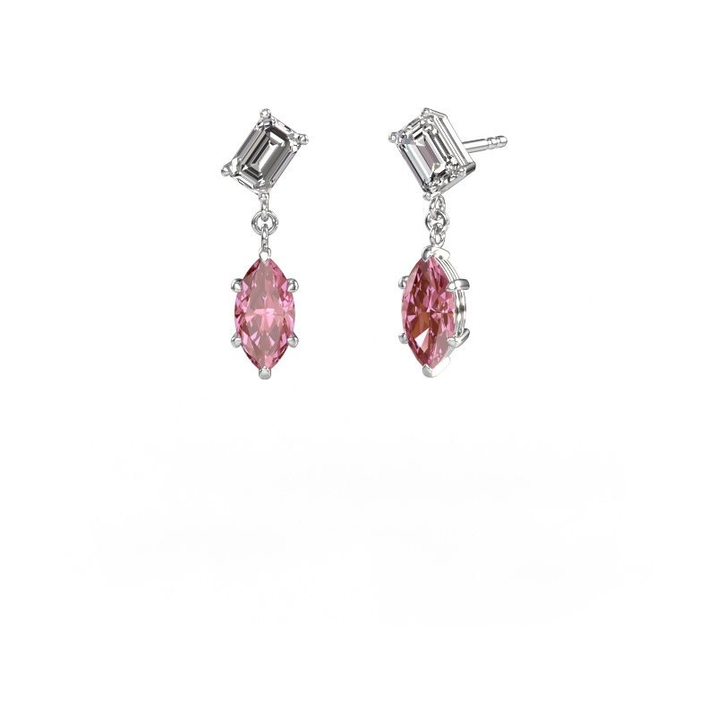 Drop earrings Toi et Moi EME MRQ 950 platinum diamond 3.50 crt