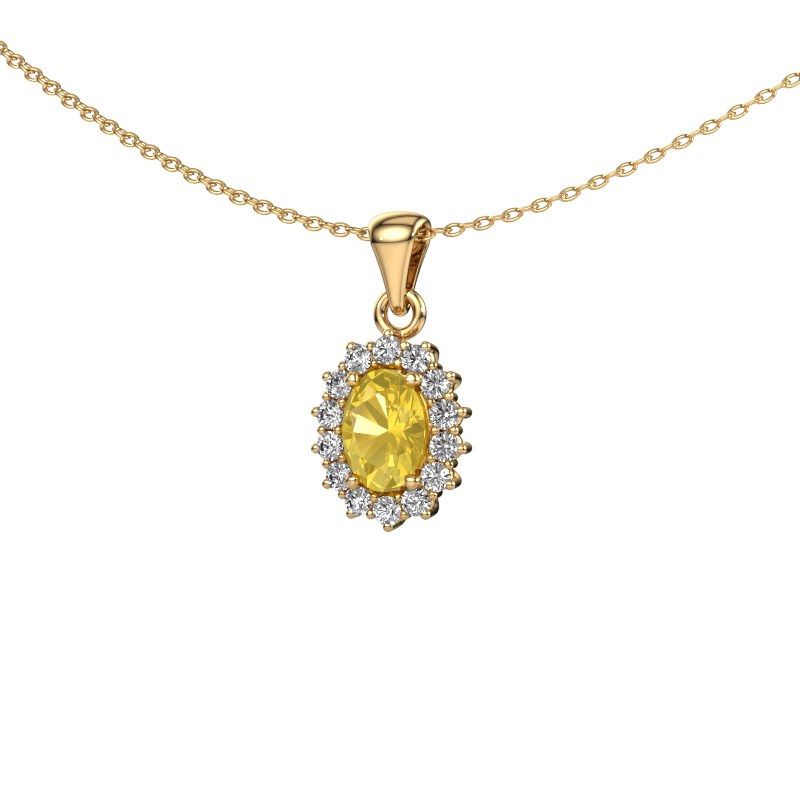 Colgante Margien 585 oro zafiro amarillo 7x5 mm