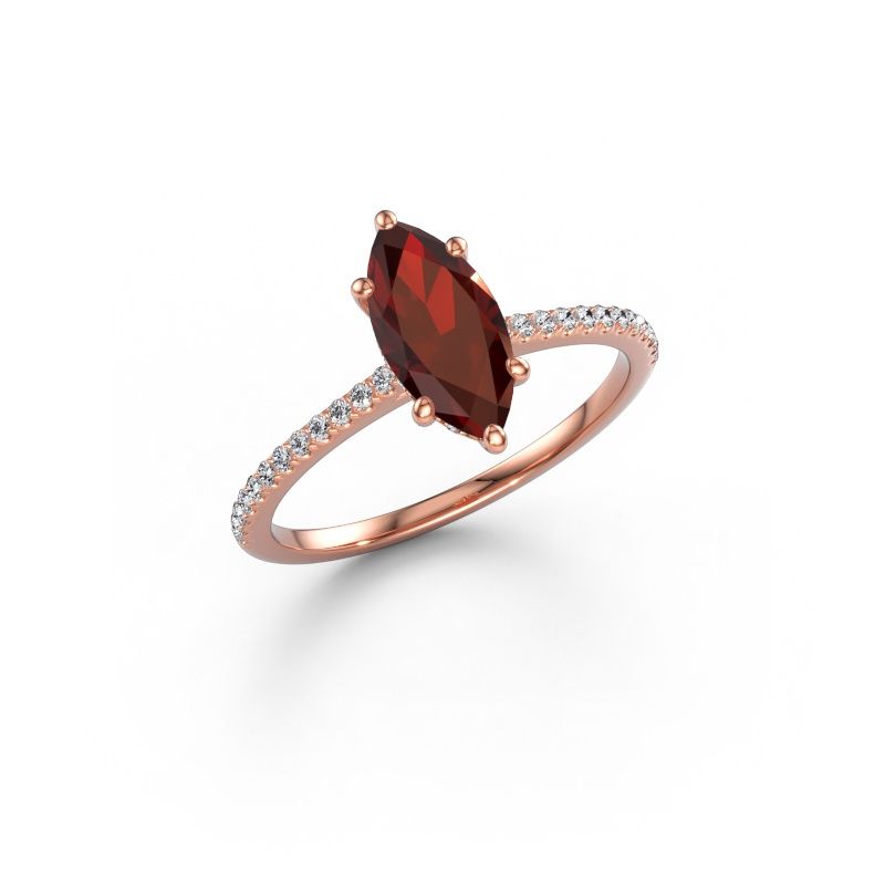 Verlobungsring Sophie MRQ 585 Roségold Granat 10x5 mm