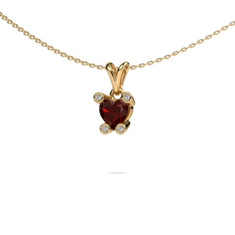 Image of Necklace Cornelia Heart 585 gold garnet 6 mm