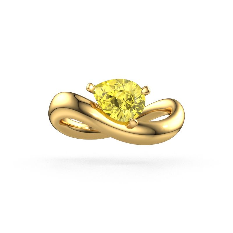 Engagement ring Chloe PER 585 gold yellow lab grown diamond 8x6 mm