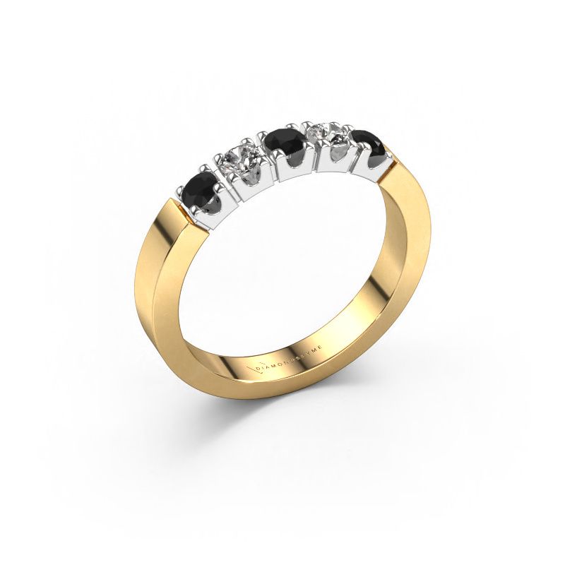 Bague Dana 5 585 or jaune diamant noir 0.56 crt