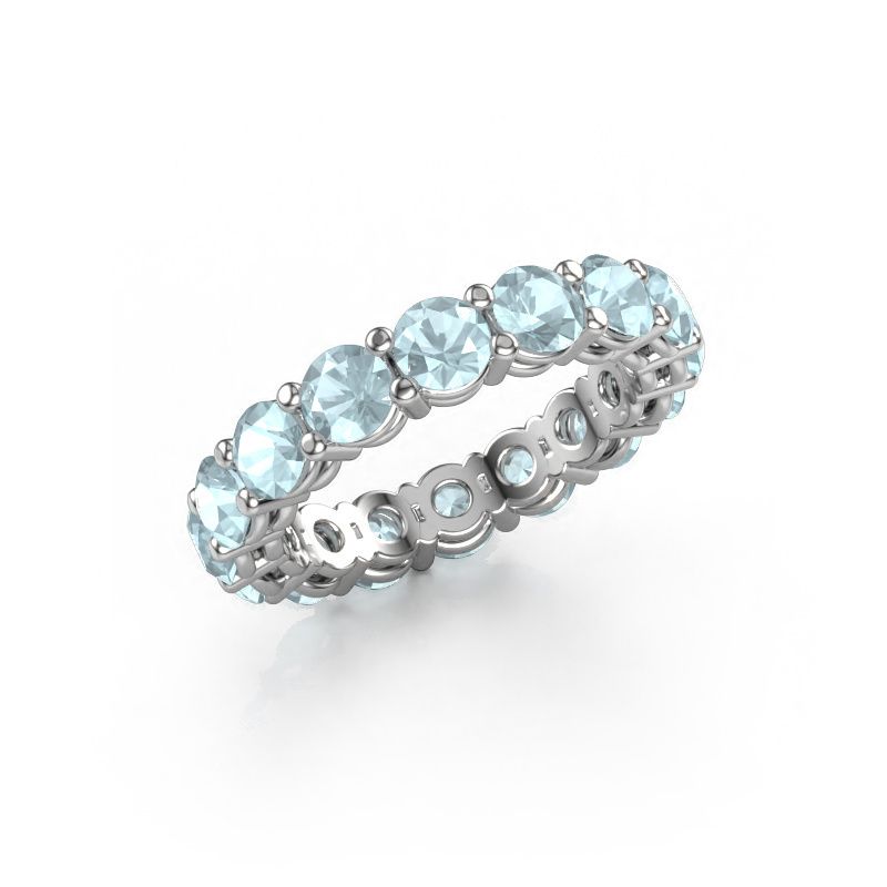 Vorsteckring Michelle full 4.0 950 Platin Aquamarin 4 mm