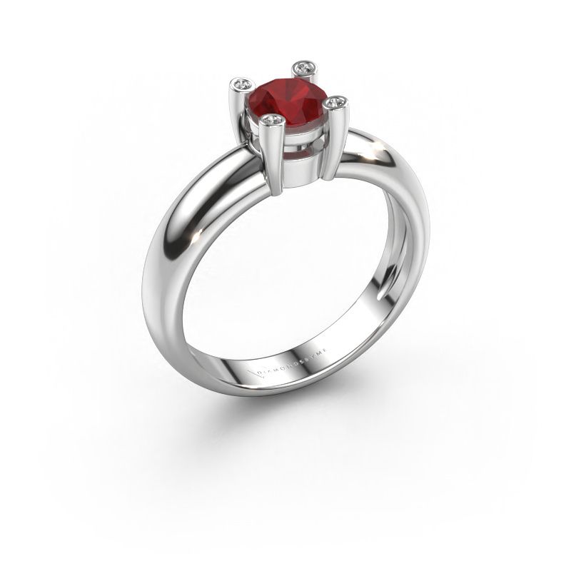 Ring Fleur 950 Platin Rubin 4.7 mm