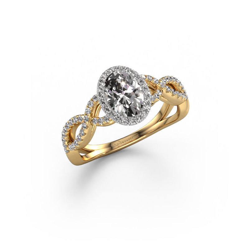 Bague de fiançailles Dionne ovl 585 or jaune diamant synthétique 0.66 crt