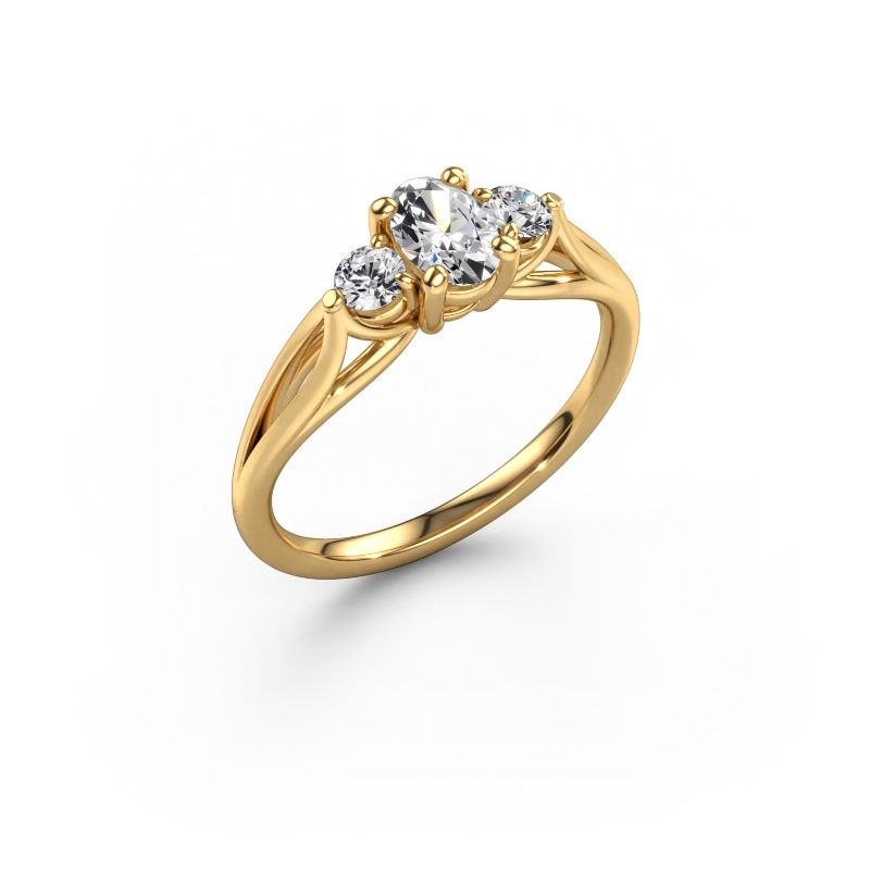 Engagement ring Amie OVL 585 gold lab grown diamond 0.60 crt