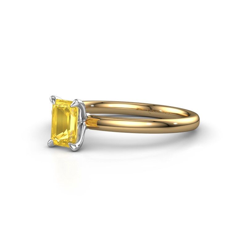 Afbeelding van Verlovingsring Crystal EME 1 585 goud gele saffier 6x4 mm