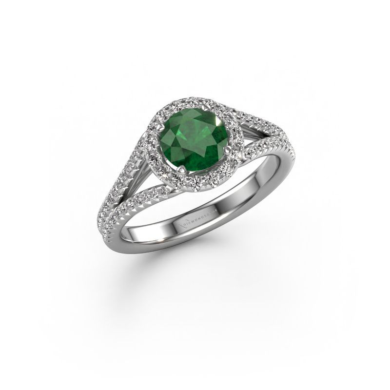 Verlobungsring Verla rnd 2 585 Weißgold Smaragd 6.5 mm
