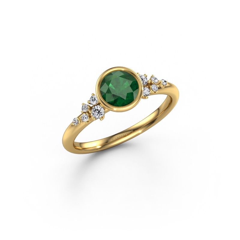 Verlovingsring Aliyah RND 585 goud smaragd 5.7 mm