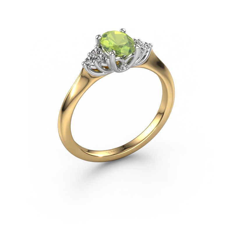 Anello di fidanzamento Felipa OVL 585 oro peridoto 7x5 mm