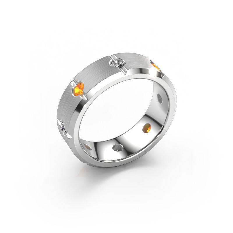 Men's ring Irwin 585 white gold citrin 2.7 mm
