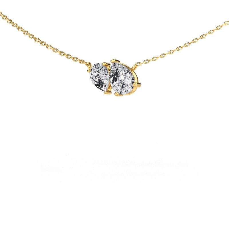 Anhänger Toi et Moi PER PER 585 Gold Zirkonia 8x6 mm