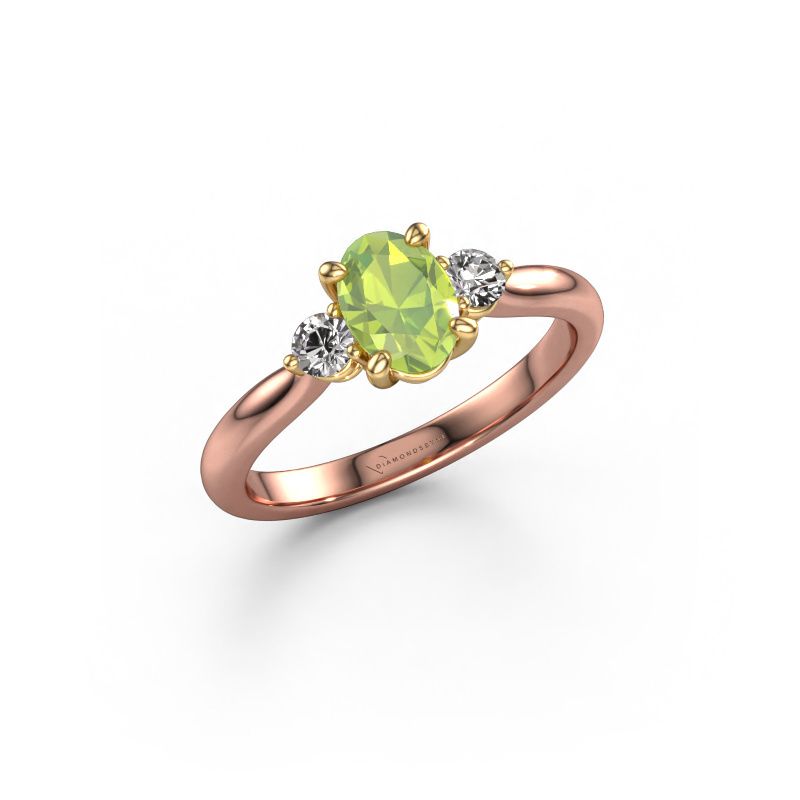 Verlobungsring Lieselot OVL 585 Roségold Peridot 7x5 mm