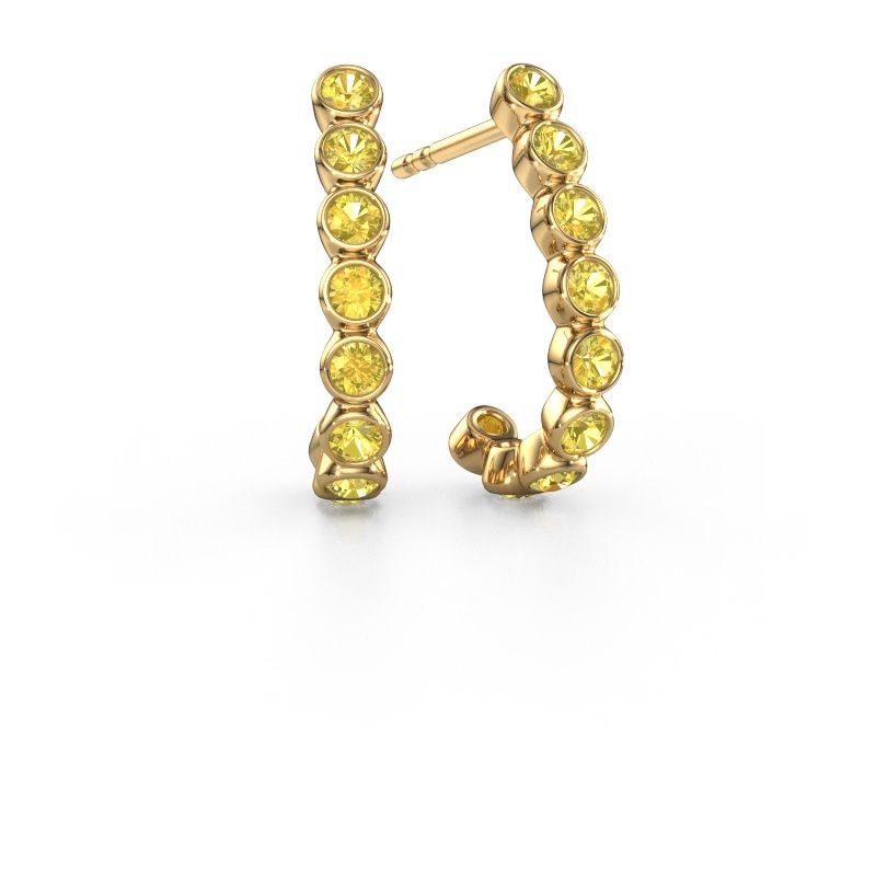 Clous d'oreilles Nova 585 or jaune saphir jaune 2.2 mm