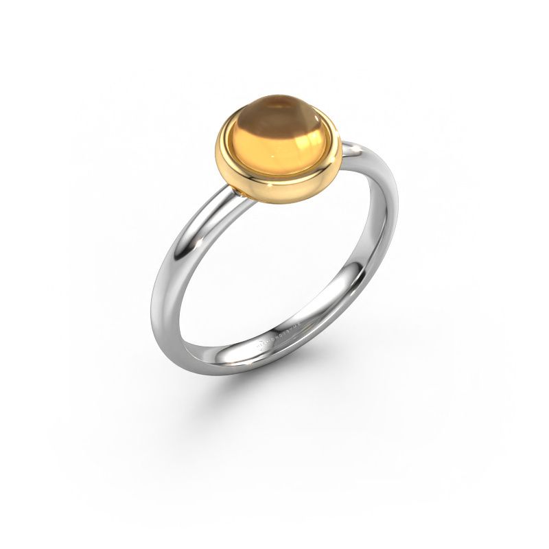 Ring Blossom RND 585 witgoud citrien 5 mm