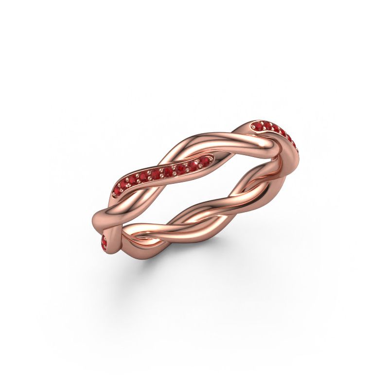 Vorsteckring Swing half 585 Roségold Rubin 1 mm