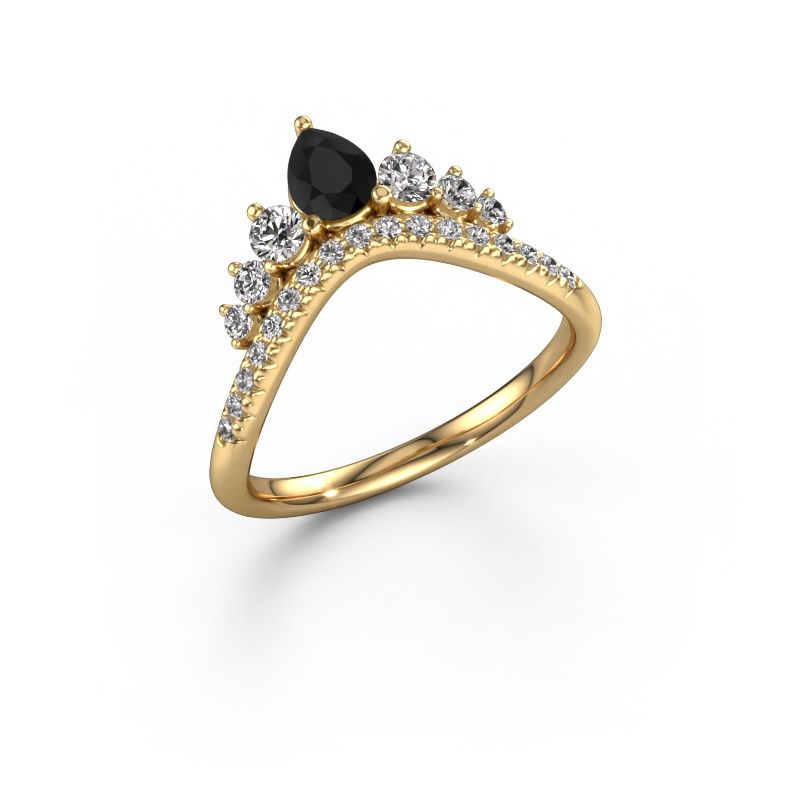 Stackable ring Crown B 585 gold black diamond 0.684 crt