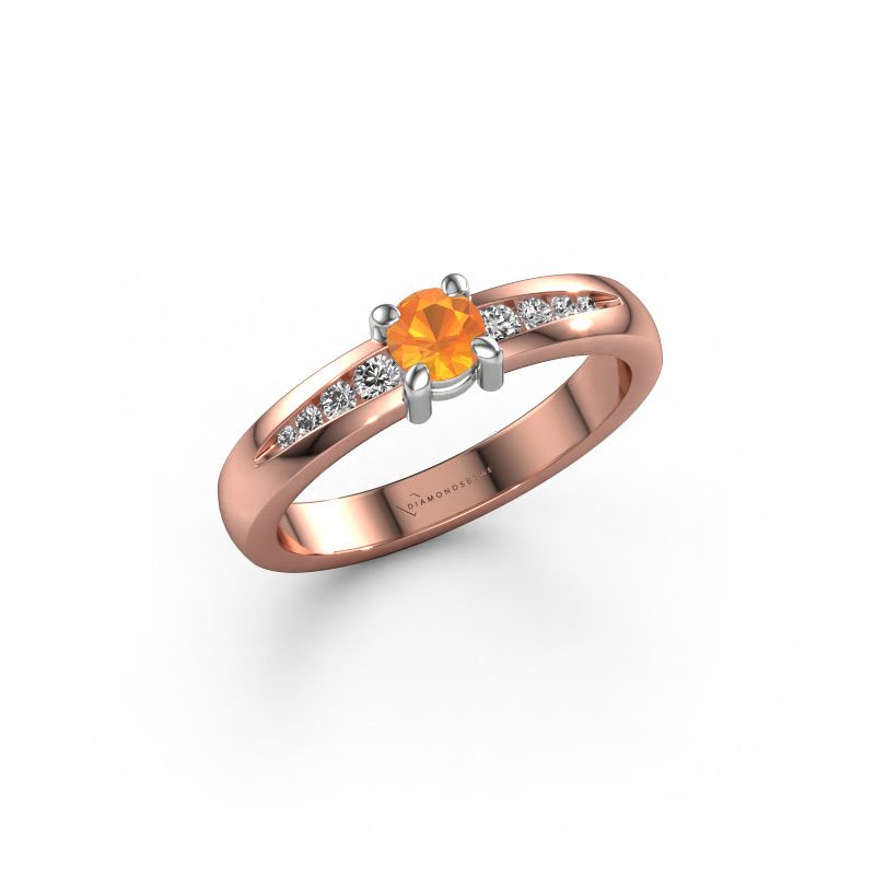 Verlobungsring Zohra 585 Roségold Citrin 4 mm
