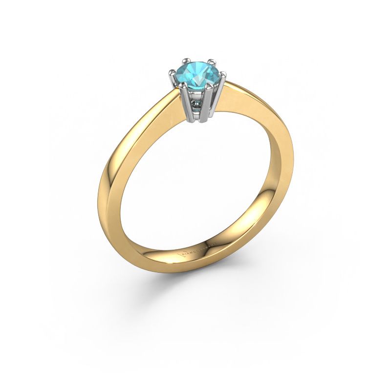 Engagement ring Noortje 585 gold blue topaz 4 mm