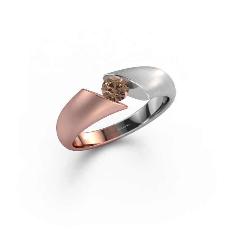 Ring Hojalien 1 585 rosé goud bruine diamant 0.30 crt