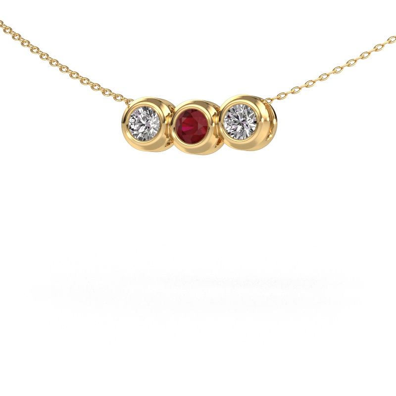 Ketting Kim 3 585 goud robijn 4 mm