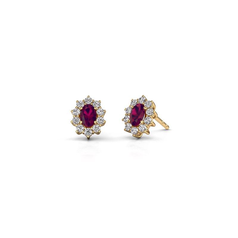 Afbeelding van Oorbellen Leesa<br/>585 goud<br/>Rhodoliet 6x4 mm