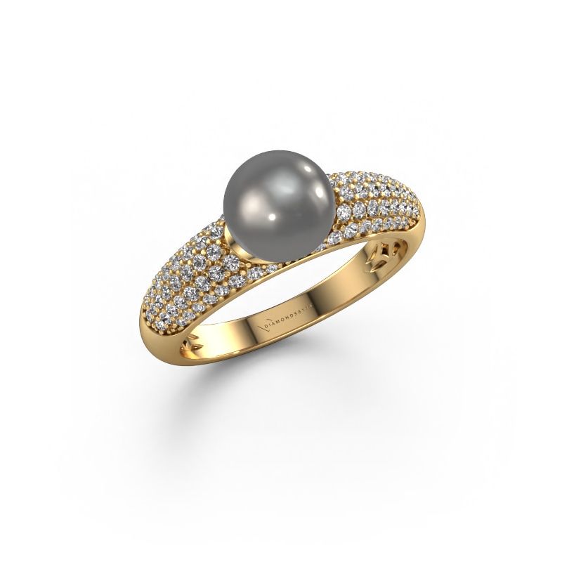 Ring Anisa 585 Gold Grau Perl 7 mm