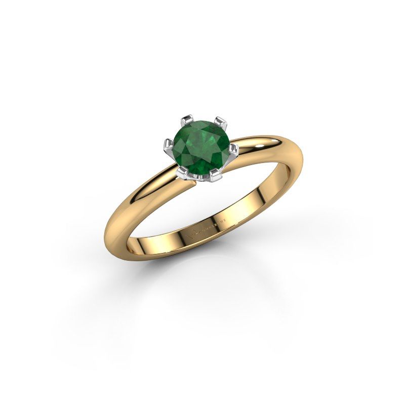 Image de Bague de fiançailles Tiffy 1<br/>585 or jaune<br/>Emeraude 5 mm