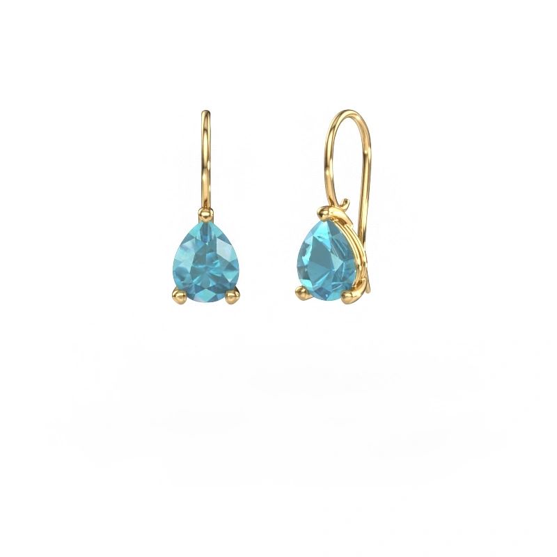 Ohrhänger Cleo PER 585 Gold Blau Topas 8x6 mm