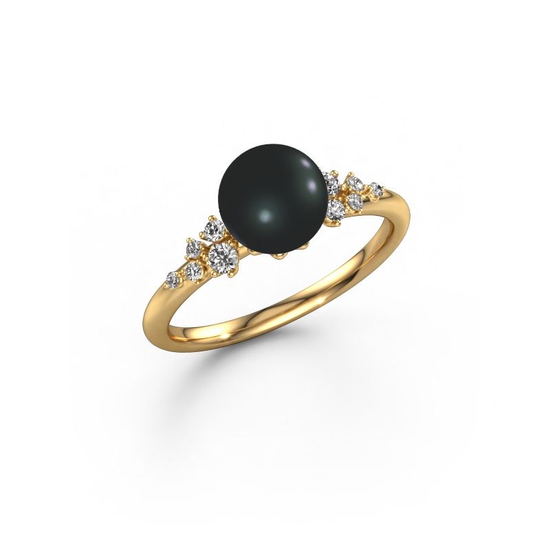 Ring Royce PRL 585 Gold Schwarz Perle 7 mm