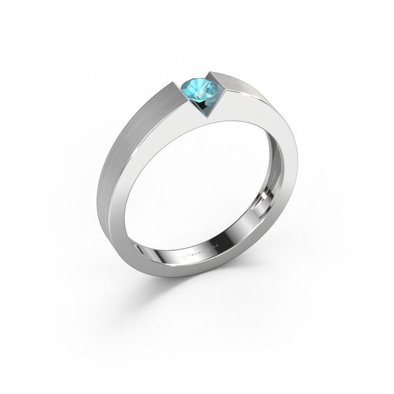 Verlobungsring Lizzy 1 950 Platin Blau Topas 3.7 mm