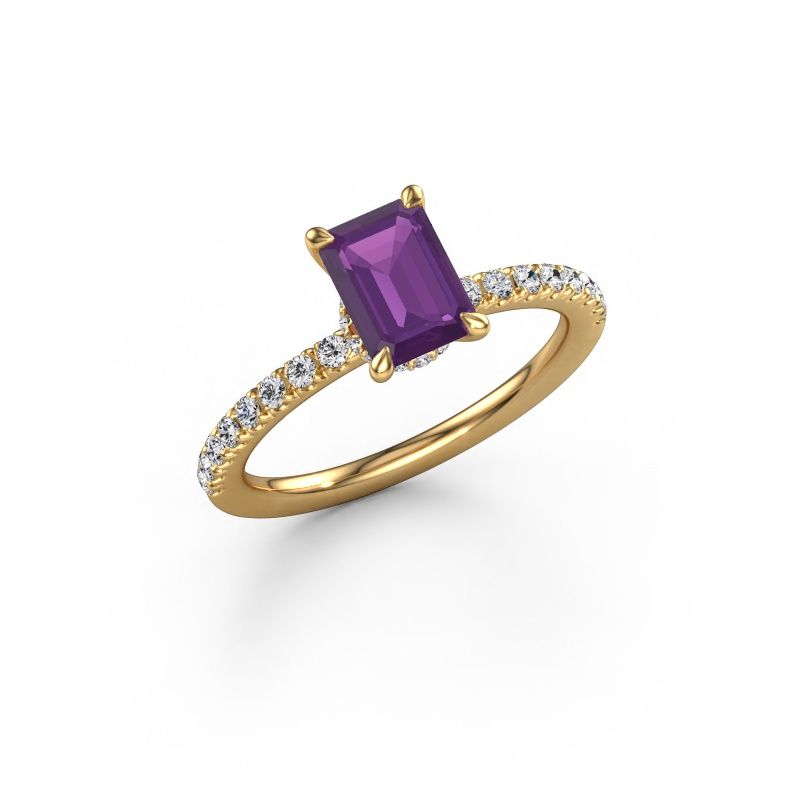 Engagement ring Crystal EME 4 585 gold amethyst 7x5 mm