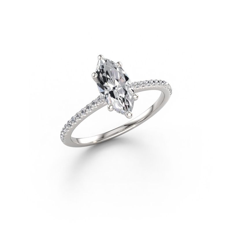 Engagement ring Sophie MRQ 585 white gold diamond 1.21 crt
