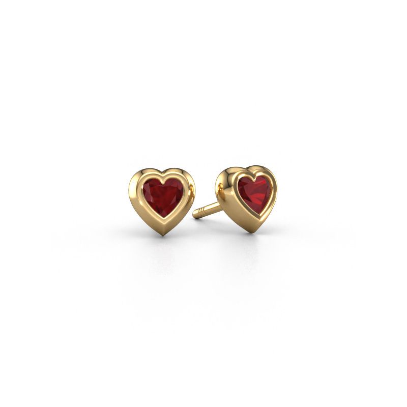 Stud earrings Charlotte 585 gold ruby 4 mm