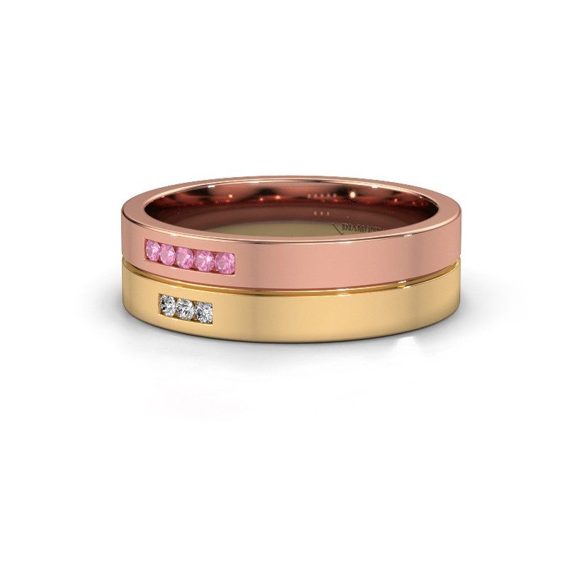 Image of Wedding ring WH0207L16AP<br/>585 rose gold ±6x1.7 mm<br/>Pink sapphire