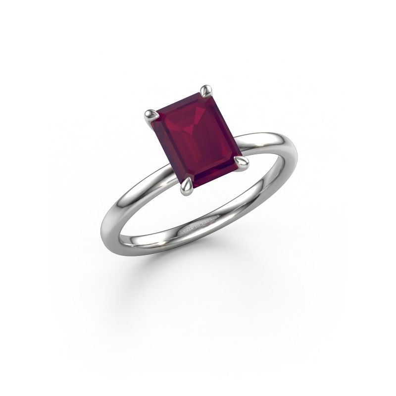 Engagement ring Crystal EME 1 950 platinum rhodolite 8x6 mm