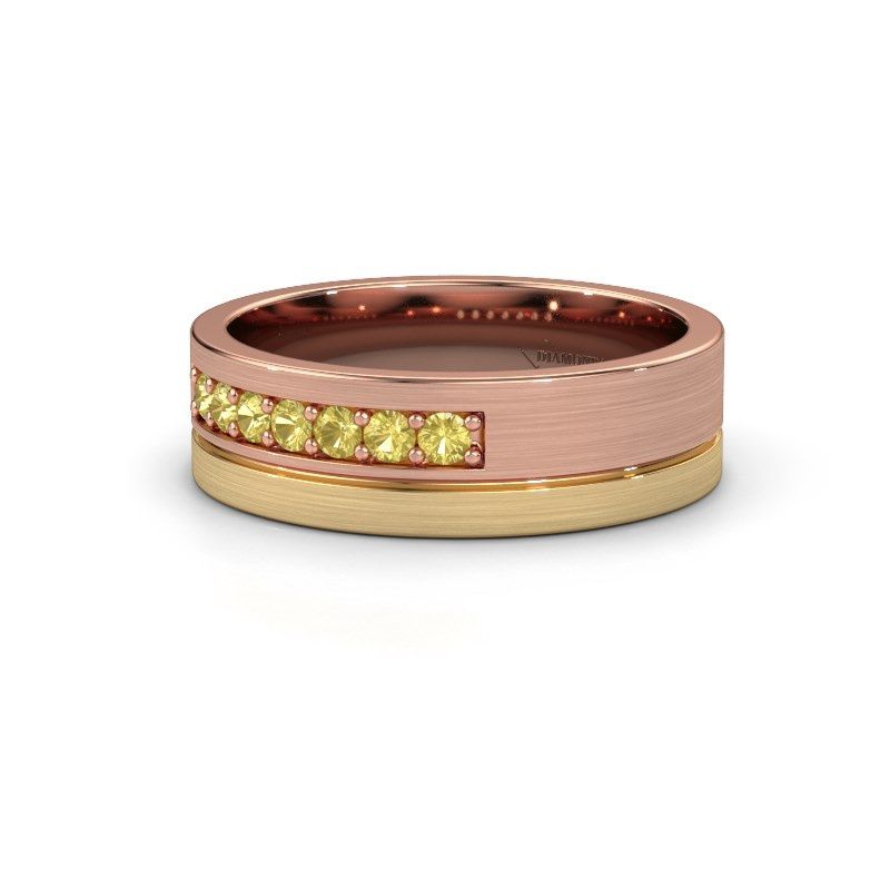 Afbeelding van Trouwring WH0312L16AM<br/>585 rosé goud ±6x1.7 mm<br/>Gele saffier