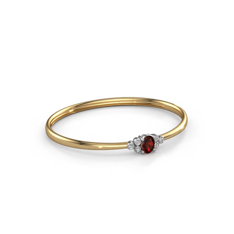 Bracelet jonc Lucy 585 or jaune grenat 8x6 mm