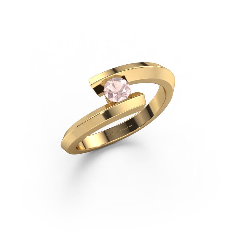 Ring Paulette 585 gold morganite champagne 3.4 mm