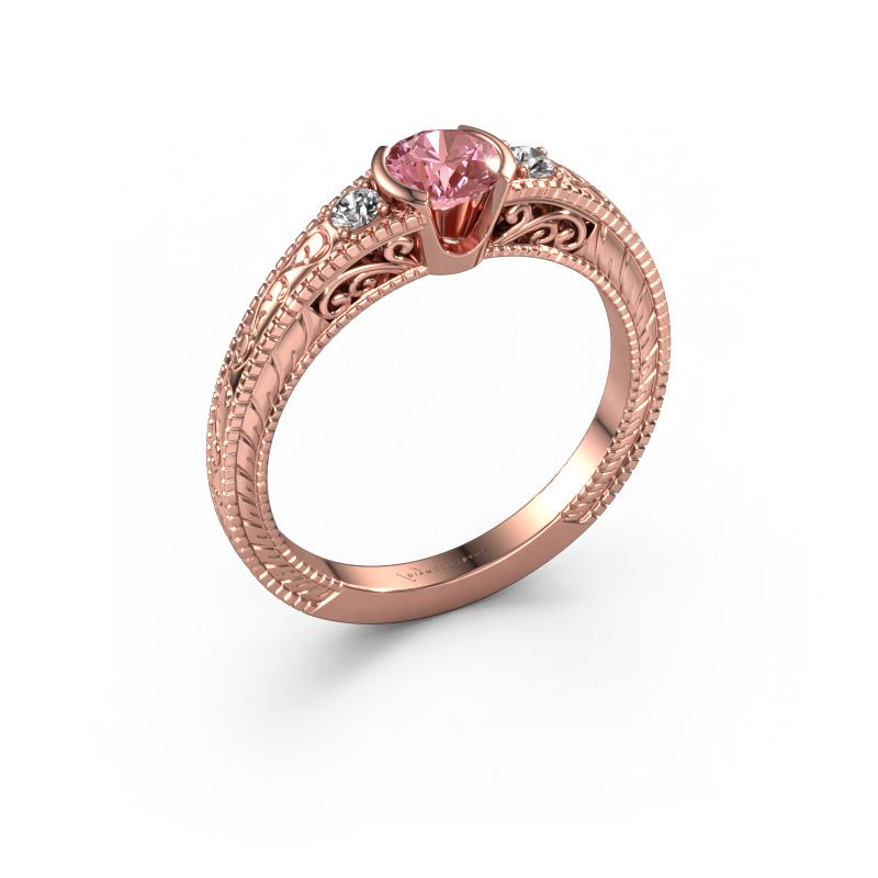 Engagement ring Anamaria 585 rose gold pink lab grown diamond 5 mm